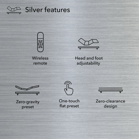 Silver features of a recliner on a metallic background
